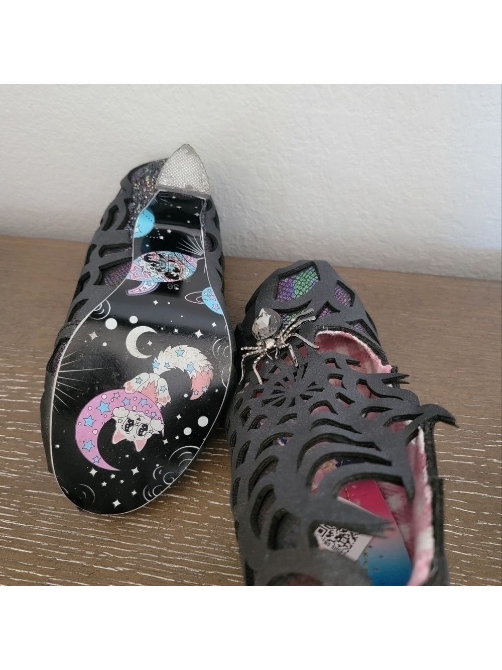 Irregular Choice Black Spiderweb Heels Pumps Size 6 - Picture 3 of 5